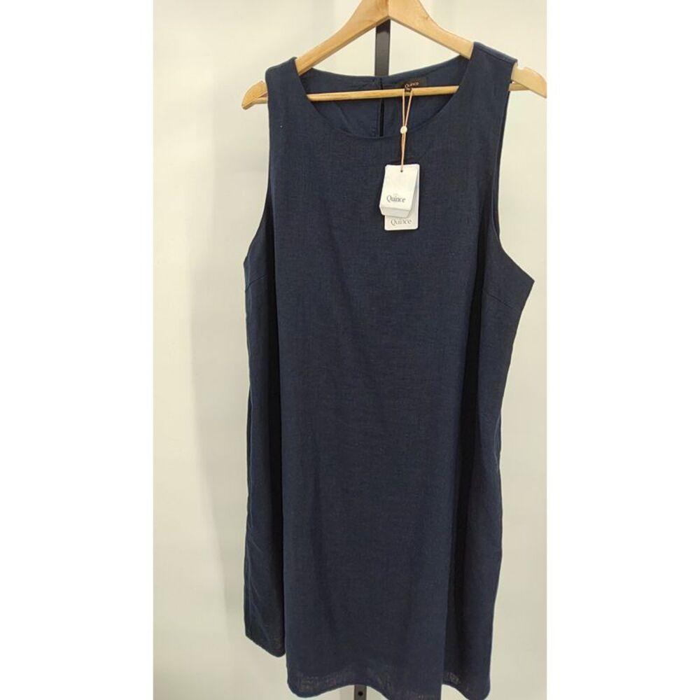 Quince Deep Blue Midi Dress